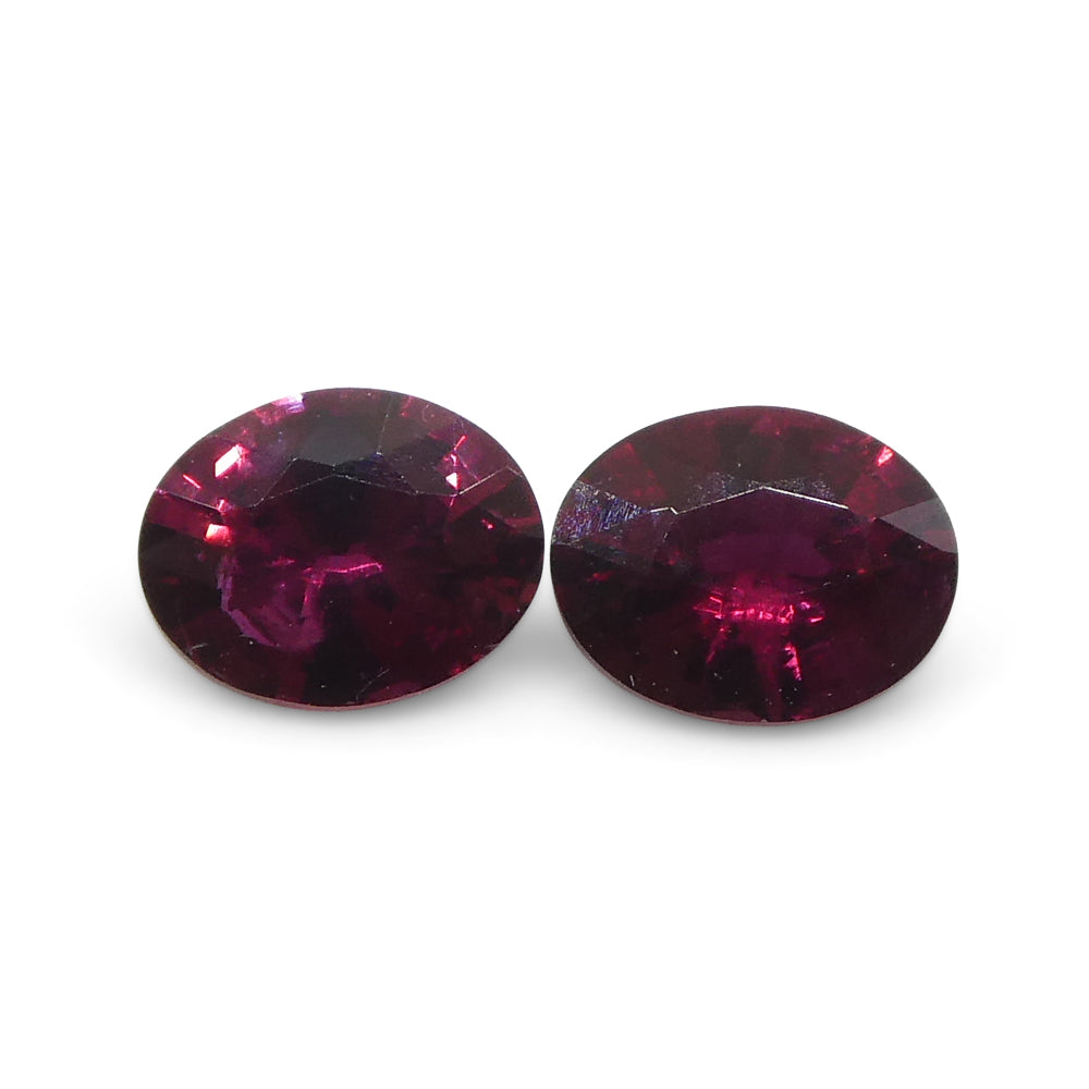 0.55ct Pair Oval Red Ruby from Mozambique - Skyjems Wholesale Gemstones