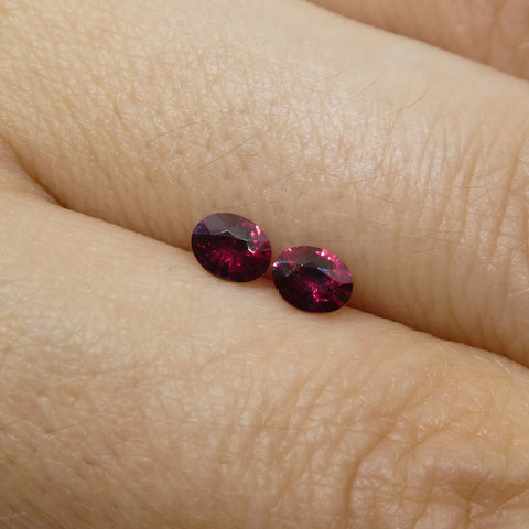 0.55ct Pair Oval Red Ruby from Mozambique