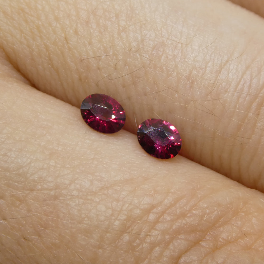 0.55ct Pair Oval Red Ruby from Mozambique - Skyjems Wholesale Gemstones