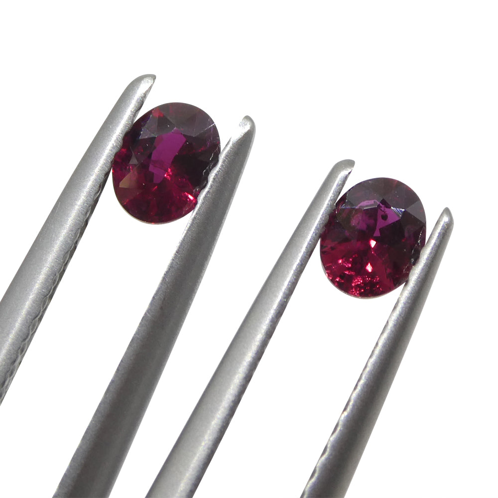 0.55ct Pair Oval Red Ruby from Mozambique - Skyjems Wholesale Gemstones