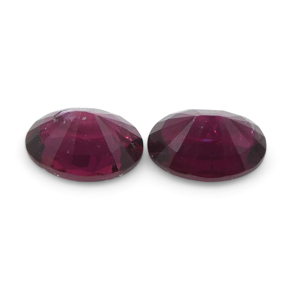 0.55ct Pair Oval Red Ruby from Mozambique - Skyjems Wholesale Gemstones