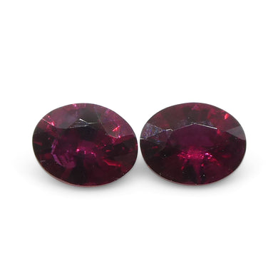 0.55ct Pair Oval Red Ruby from Mozambique - Skyjems Wholesale Gemstones