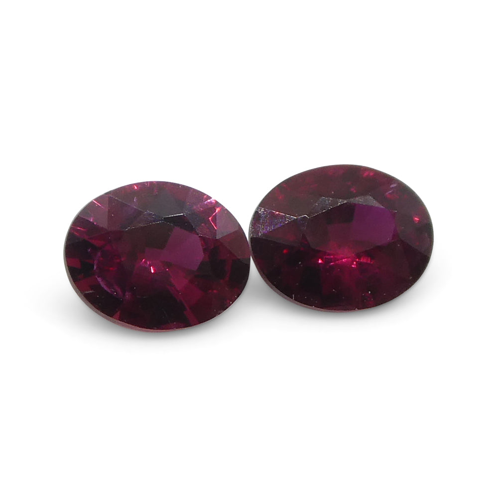 0.55ct Pair Oval Red Ruby from Mozambique - Skyjems Wholesale Gemstones