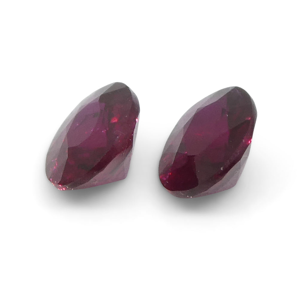 0.55ct Pair Oval Red Ruby from Mozambique - Skyjems Wholesale Gemstones