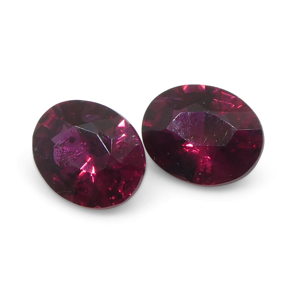 0.55ct Pair Oval Red Ruby from Mozambique - Skyjems Wholesale Gemstones