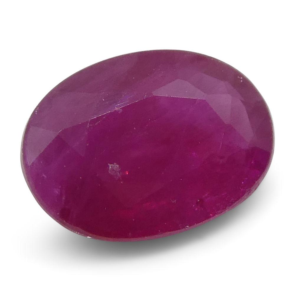 0.89 ct Oval Burma Ruby in vibrant red, precision-cut single stone from SkyJems Canadian gemstone experts