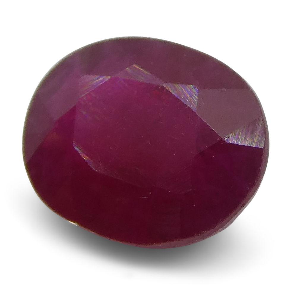 0.81 ct Oval Burma Ruby, vivid red gemstone from Myanmar, precision-cut single stone by SkyJems Canadian gem experts