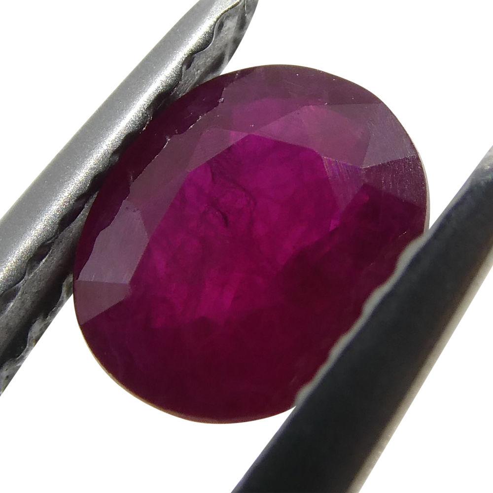 0.81 ct Oval Burma Ruby, vivid red gemstone from Myanmar, precision-cut single stone by SkyJems Canadian gem experts