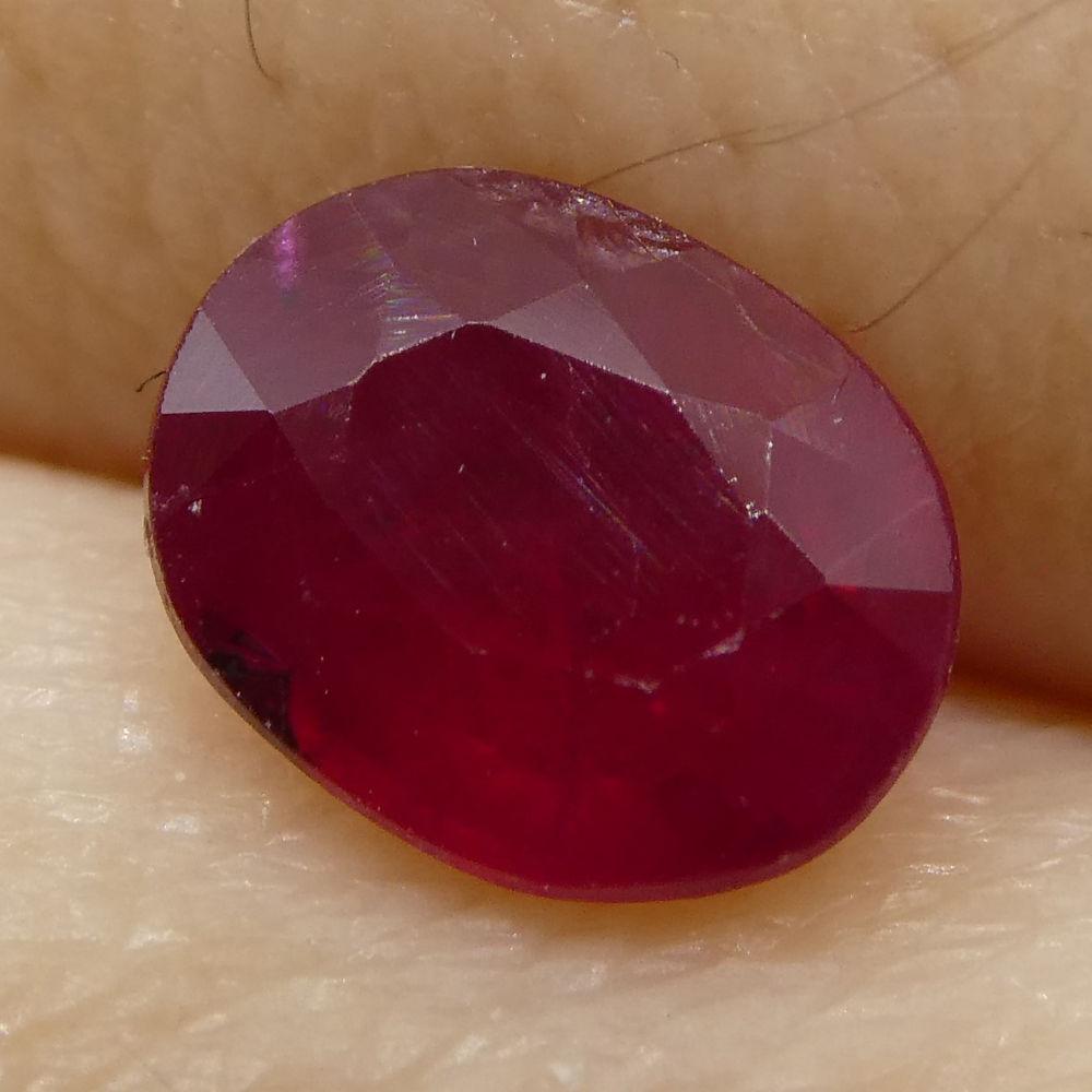 0.85 ct Oval Burma Ruby in vibrant red, precision-cut single stone from SkyJems Canadian gemstone specialists