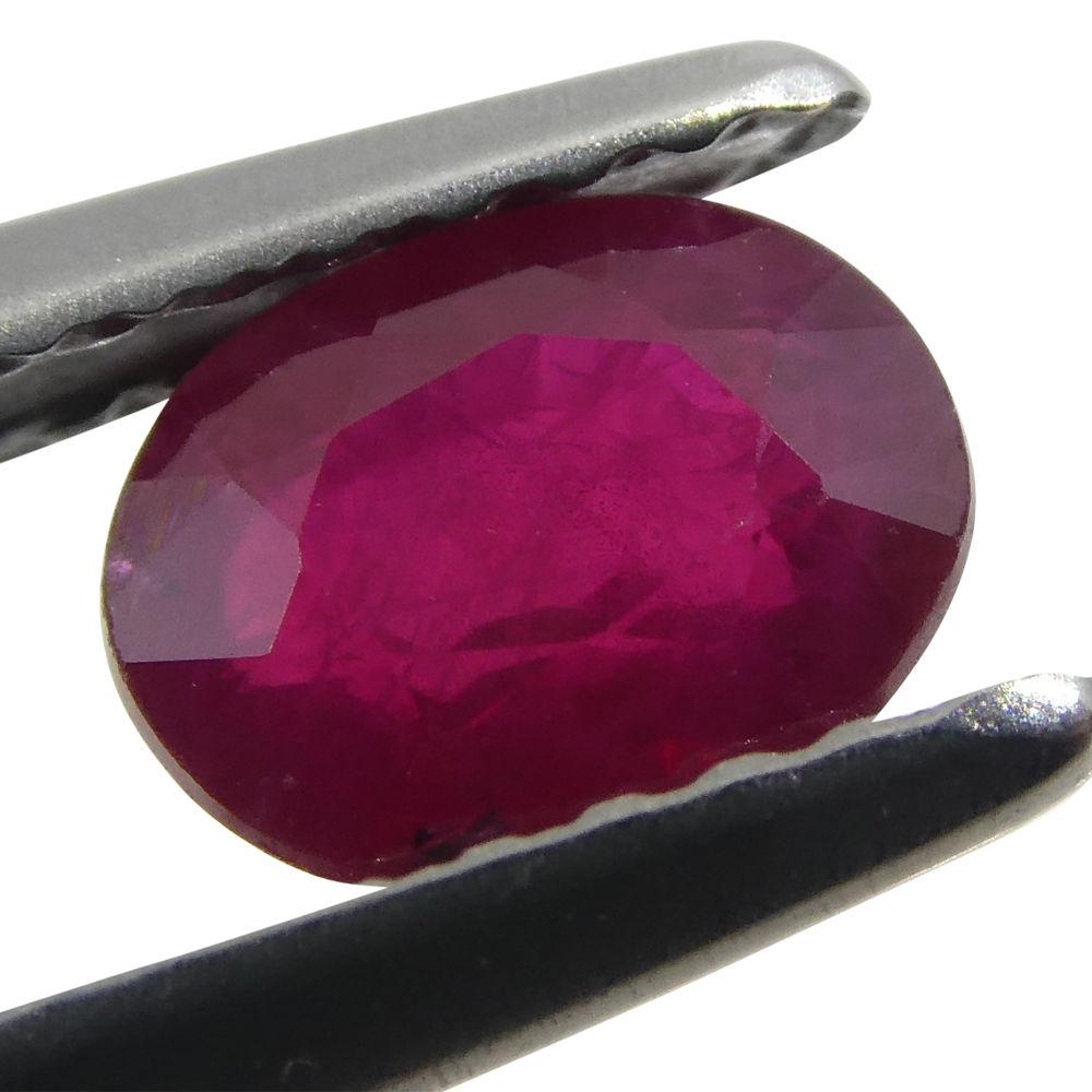 0.85 ct Oval Burma Ruby in vibrant red, precision-cut single stone from SkyJems Canadian gemstone specialists