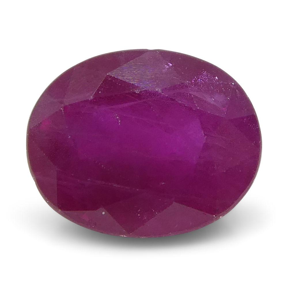 0.78 ct Oval Burma Ruby, vibrant red single stone from SkyJems' premium Myanmar gemstone collection