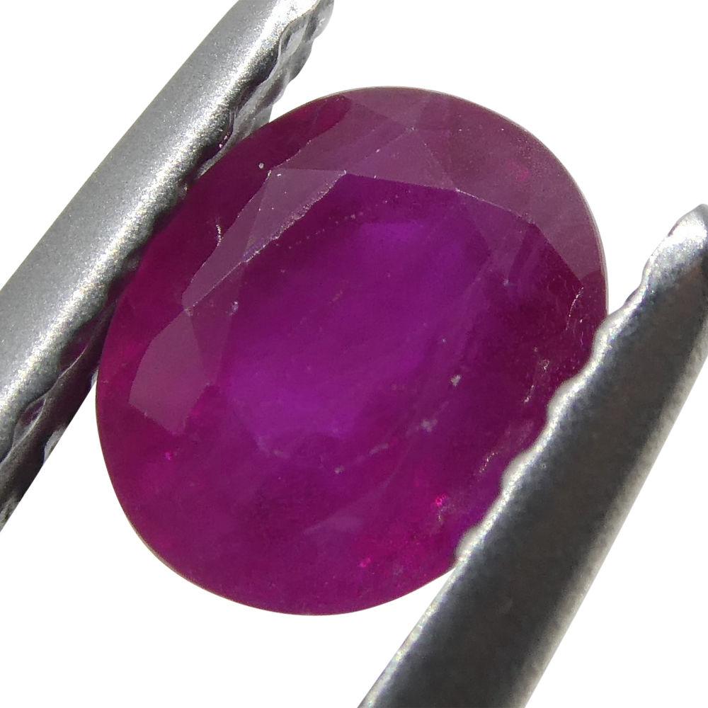 0.78 ct Oval Burma Ruby, vibrant red single stone from SkyJems' premium Myanmar gemstone collection