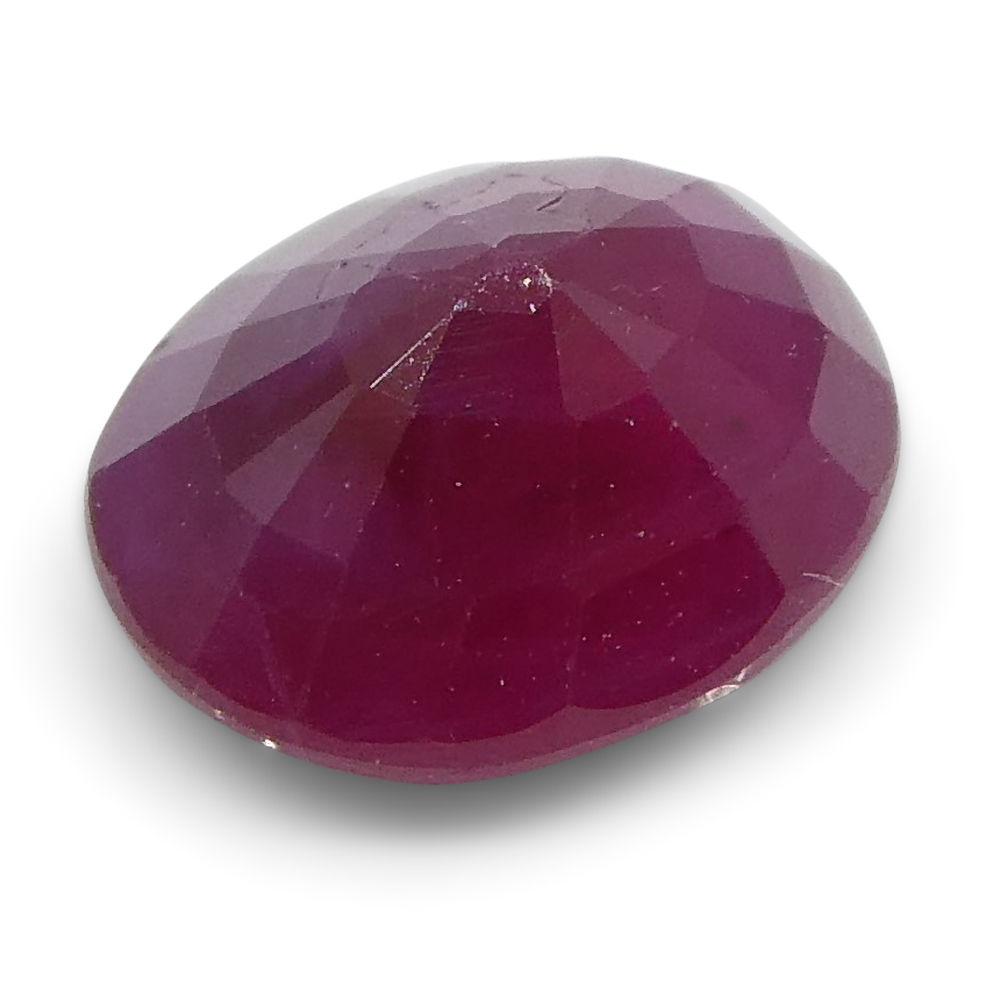 SkyJems 0.76 ct Oval Burma Ruby: vibrant red corundum gemstone, classic modified brilliant cut, premium Myanmar origin