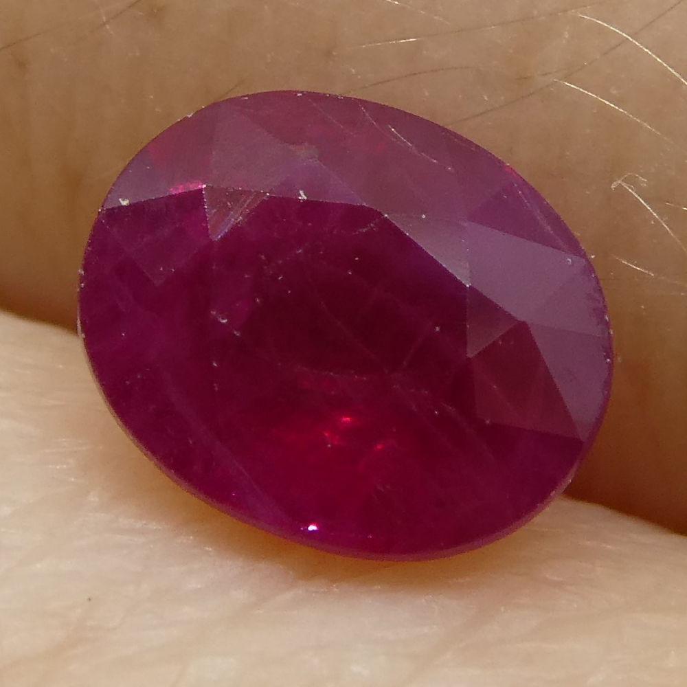 SkyJems 0.76 ct Oval Burma Ruby: vibrant red corundum gemstone, classic modified brilliant cut, premium Myanmar origin