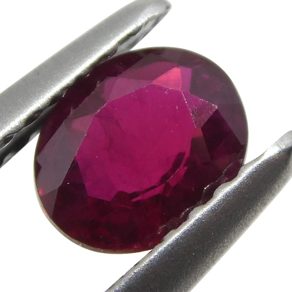 0.67 ct Oval Burma Ruby, vibrant red single stone from SkyJems' premium Myanmar gemstone collection