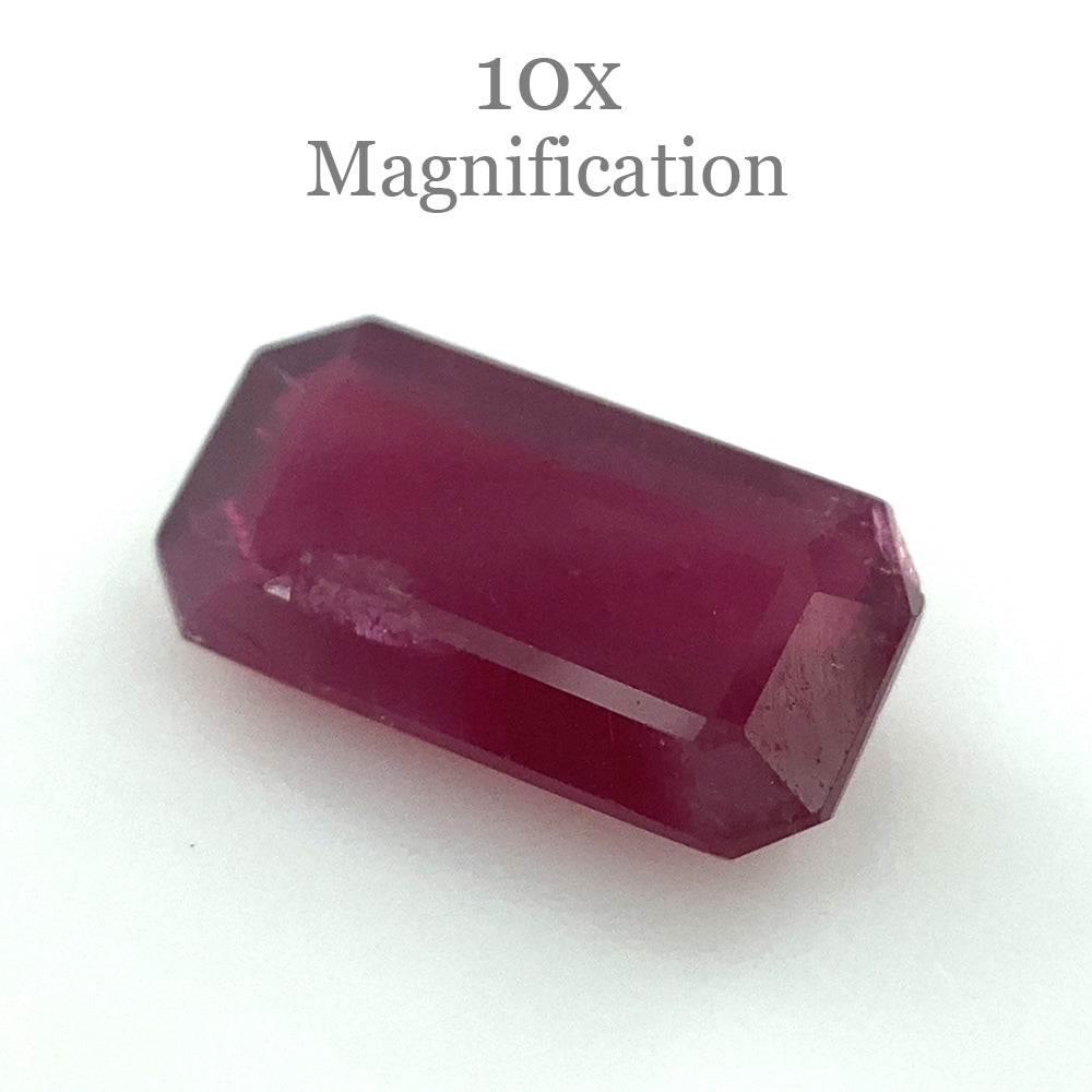 1.23ct Purplish Red Mozambique Ruby, Emerald Cut Unheated Gemstone by SkyJems Canadian Gem Experts