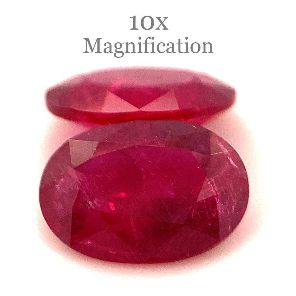 1.76ct Pair Oval Red Ruby from Mozambique - Skyjems Wholesale Gemstones