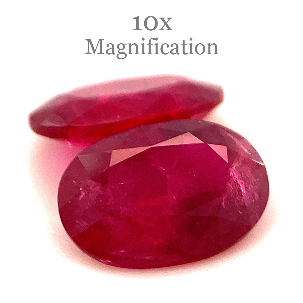 1.76ct Pair Oval Red Ruby from Mozambique - Skyjems Wholesale Gemstones