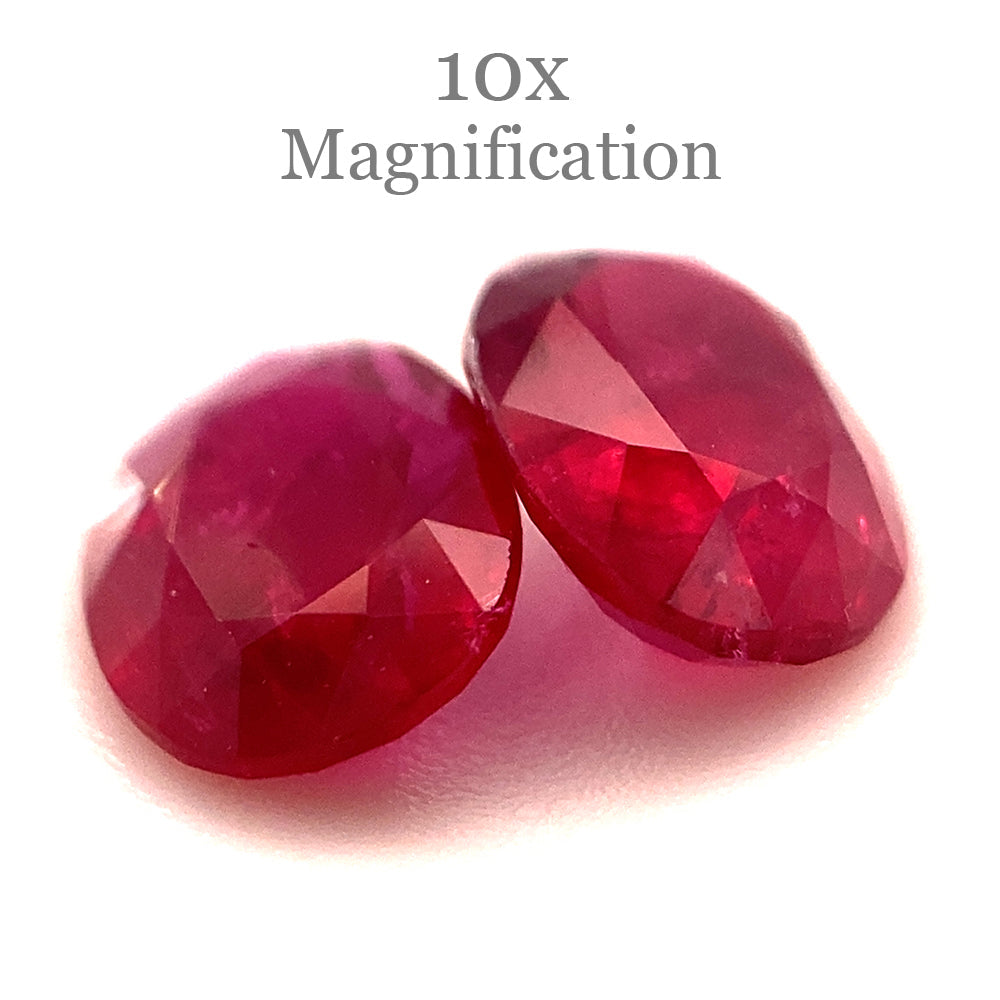 1.76ct Pair Oval Red Ruby from Mozambique - Skyjems Wholesale Gemstones