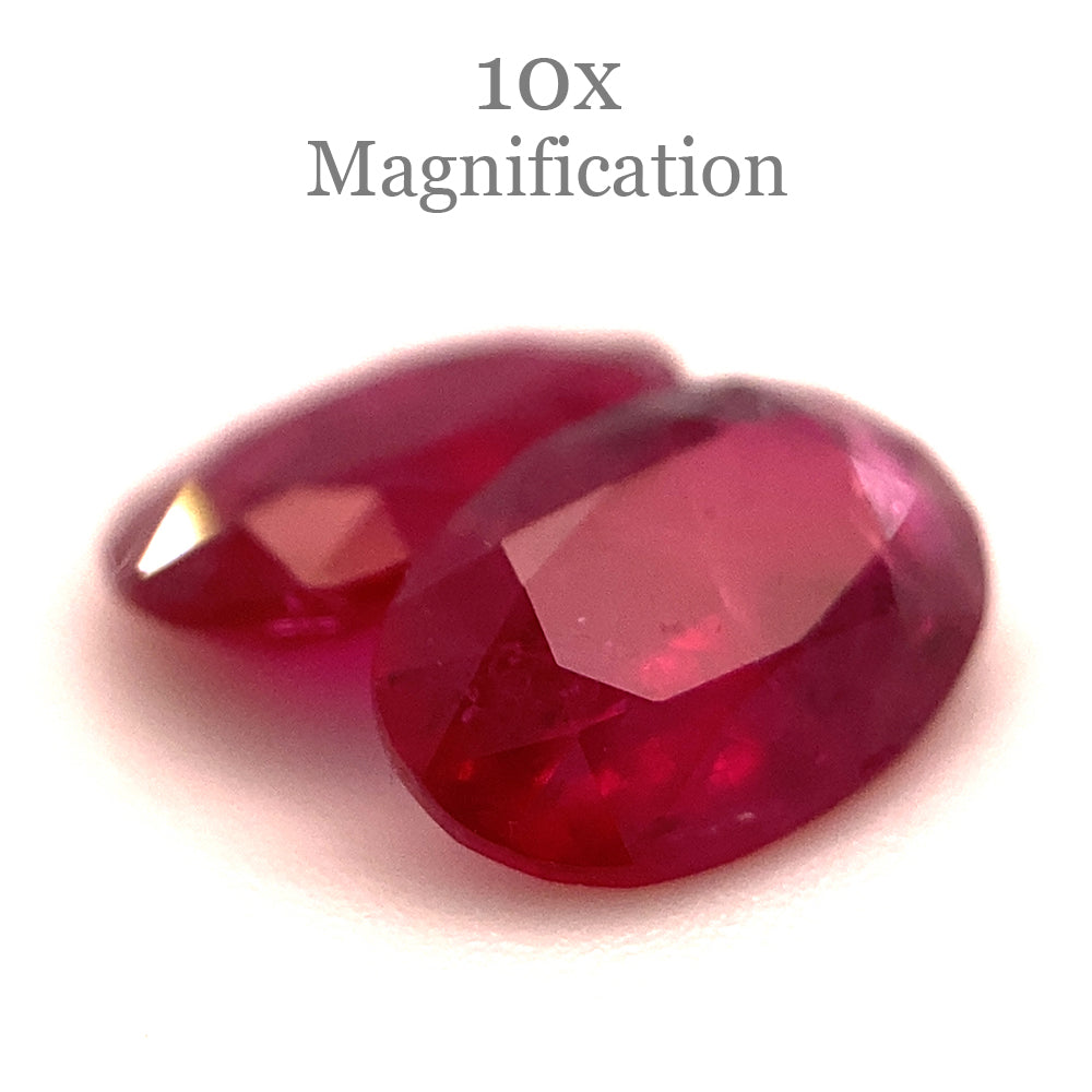 1.76ct Pair Oval Red Ruby from Mozambique - Skyjems Wholesale Gemstones