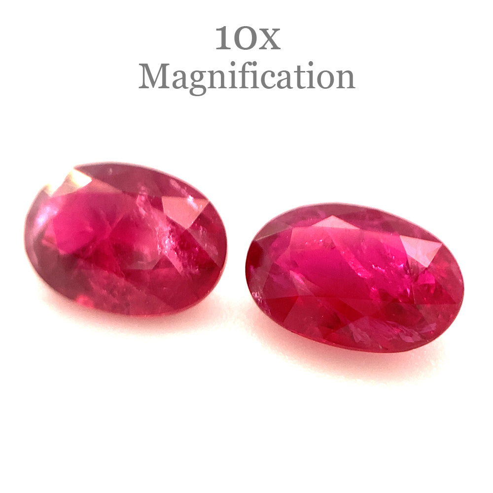 1.76ct Pair Oval Red Ruby from Mozambique - Skyjems Wholesale Gemstones