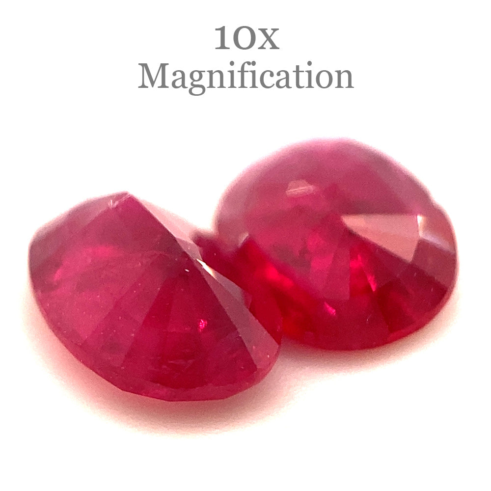 1.76ct Pair Oval Red Ruby from Mozambique - Skyjems Wholesale Gemstones