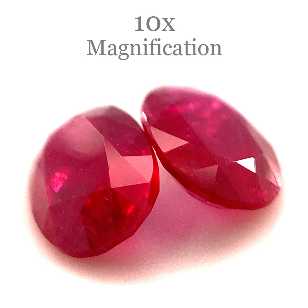 1.76ct Pair Oval Red Ruby from Mozambique - Skyjems Wholesale Gemstones