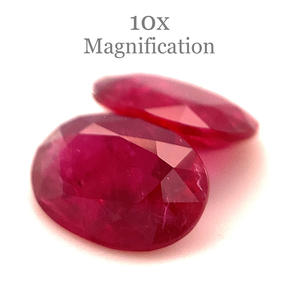 1.76ct Pair Oval Red Ruby from Mozambique - Skyjems Wholesale Gemstones