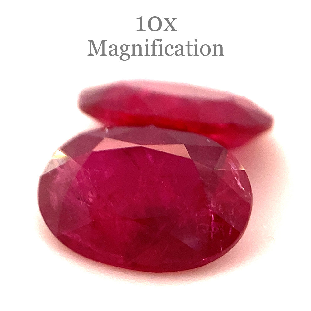 1.76ct Pair Oval Red Ruby from Mozambique - Skyjems Wholesale Gemstones