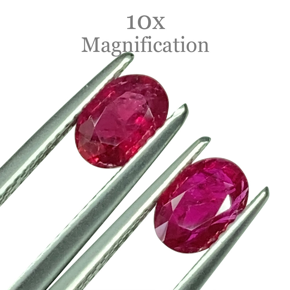 1.76ct Pair Oval Red Ruby from Mozambique - Skyjems Wholesale Gemstones