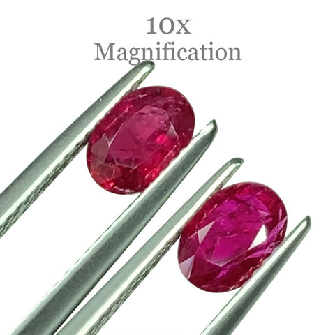 1.76ct Pair Oval Red Ruby from Mozambique