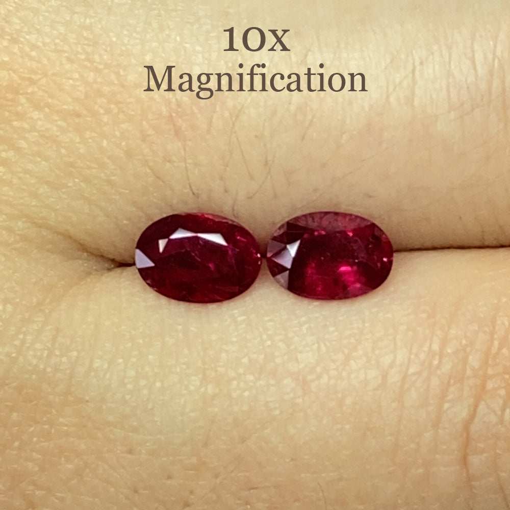 1.76ct Pair Oval Red Ruby from Mozambique - Skyjems Wholesale Gemstones