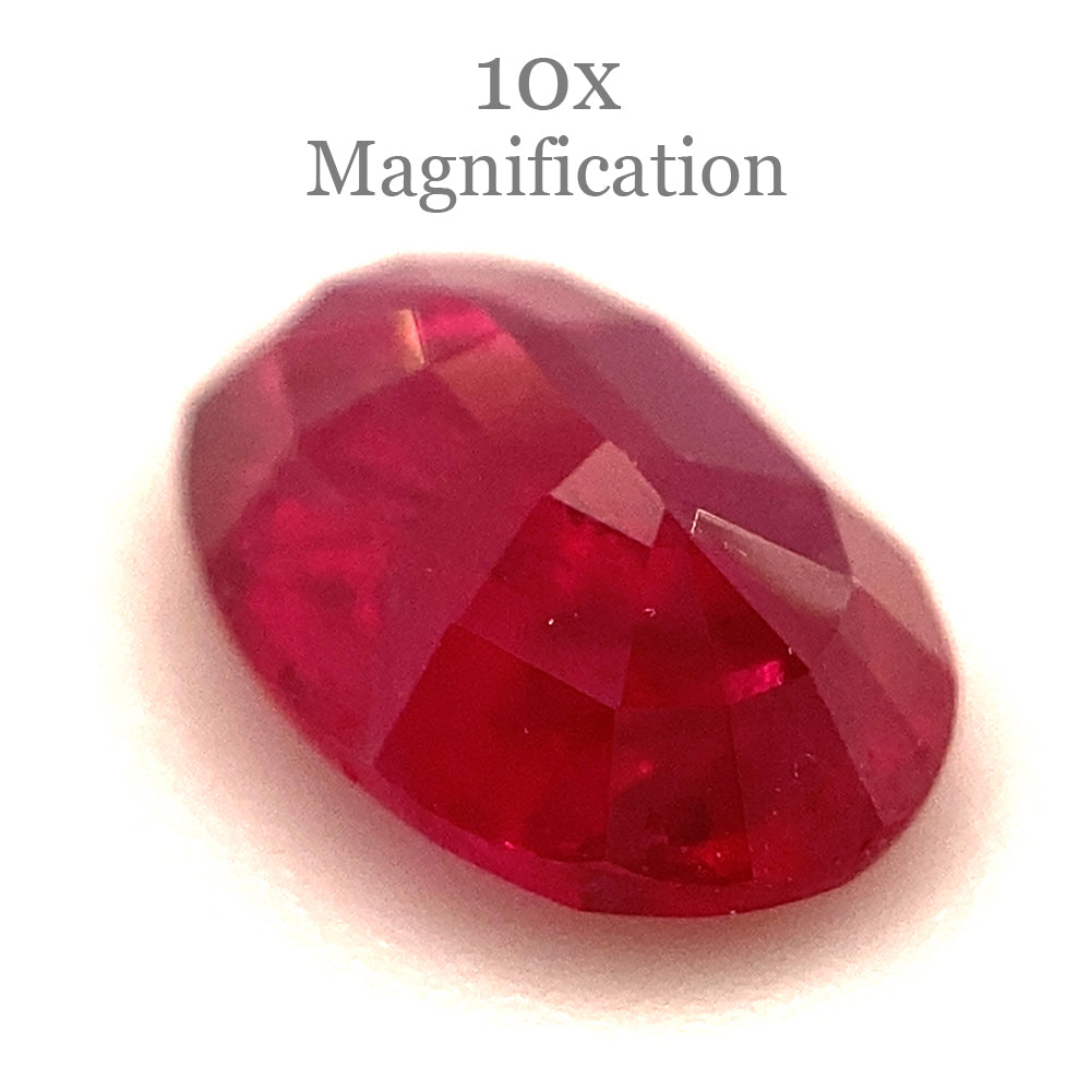 0.87ct Oval Red Ruby from Mozambique, medium-dark hue, precision-cut single stone by SkyJems Canadian gemstone experts