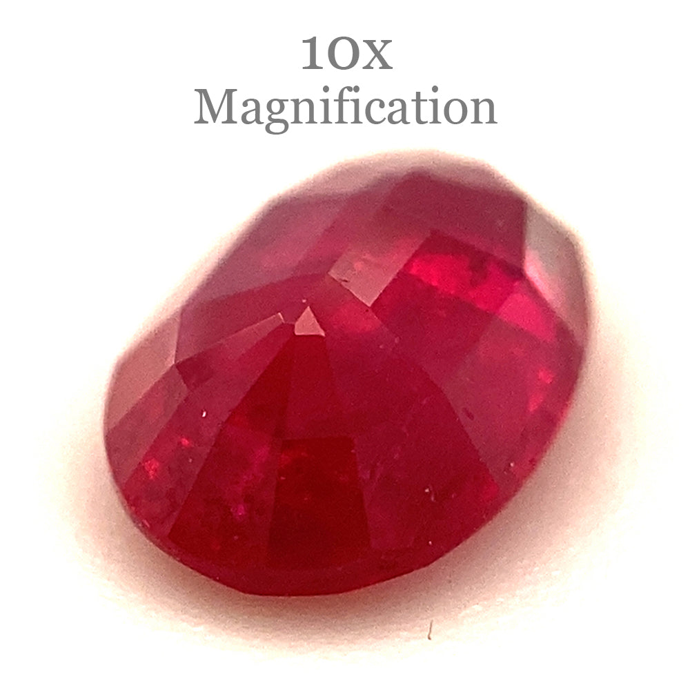 0.87ct Oval Red Ruby from Mozambique, medium-dark hue, precision-cut single stone by SkyJems Canadian gemstone experts