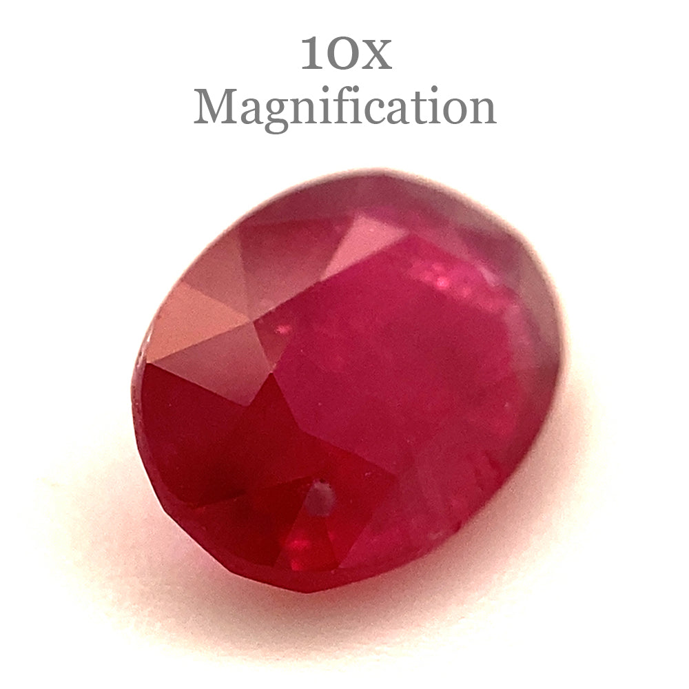 0.87ct Oval Red Ruby from Mozambique, premium single stone by SkyJems, classic step-cut corundum gem in vibrant crimson