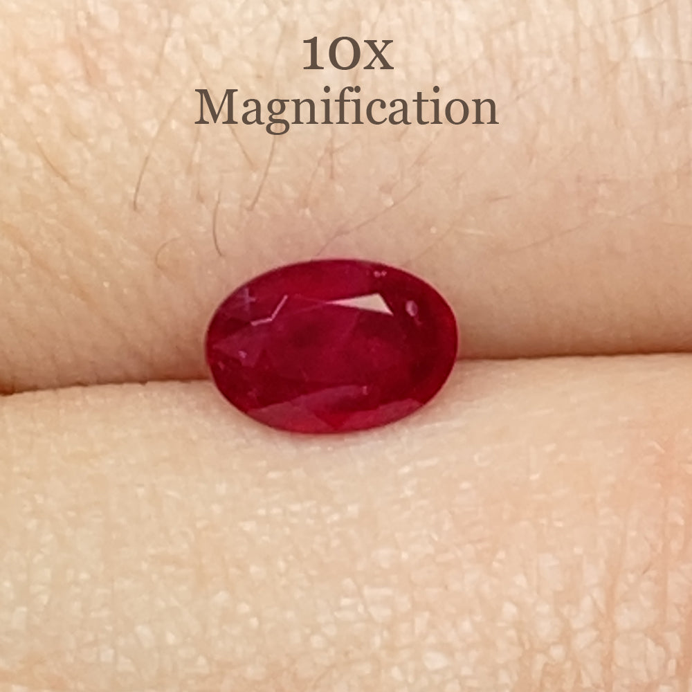 0.87ct Oval Red Ruby from Mozambique, premium single stone by SkyJems, classic step-cut corundum gem in vibrant crimson