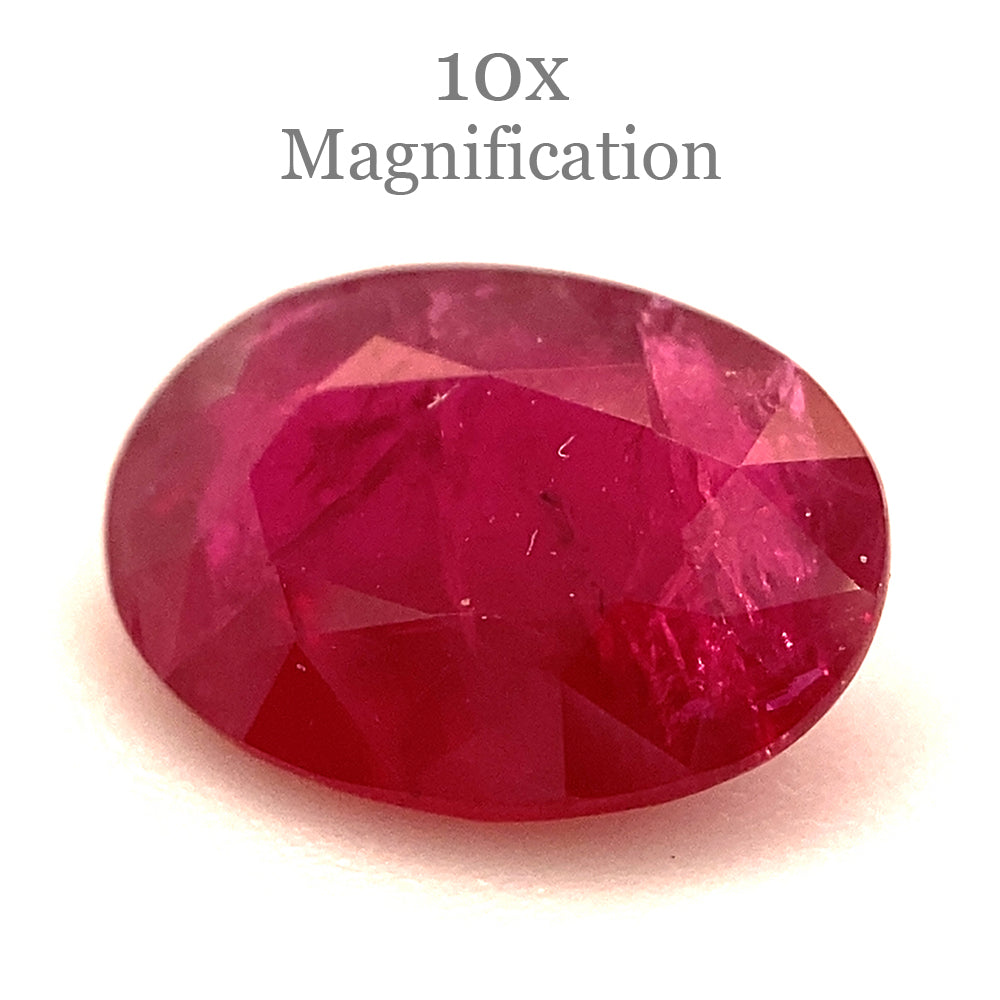 0.84ct Oval Red Ruby from Mozambique, premium single stone by SkyJems, classic step-cut corundum gem in vibrant crimson