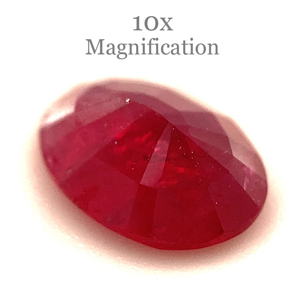 0.84ct Oval Red Ruby from Mozambique, premium single stone by SkyJems, classic step-cut corundum gem in vibrant crimson