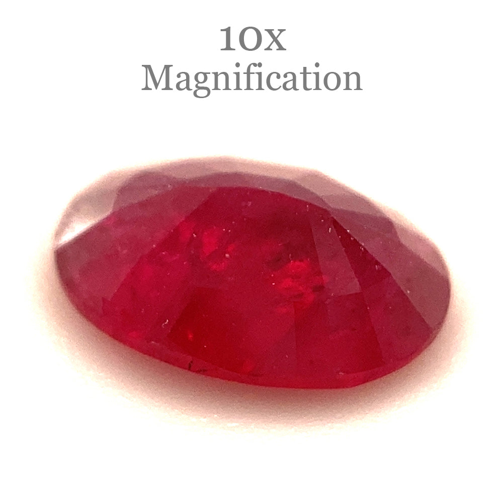 0.84ct Oval Red Ruby from Mozambique, premium single stone by SkyJems, classic step-cut corundum gem in vibrant crimson