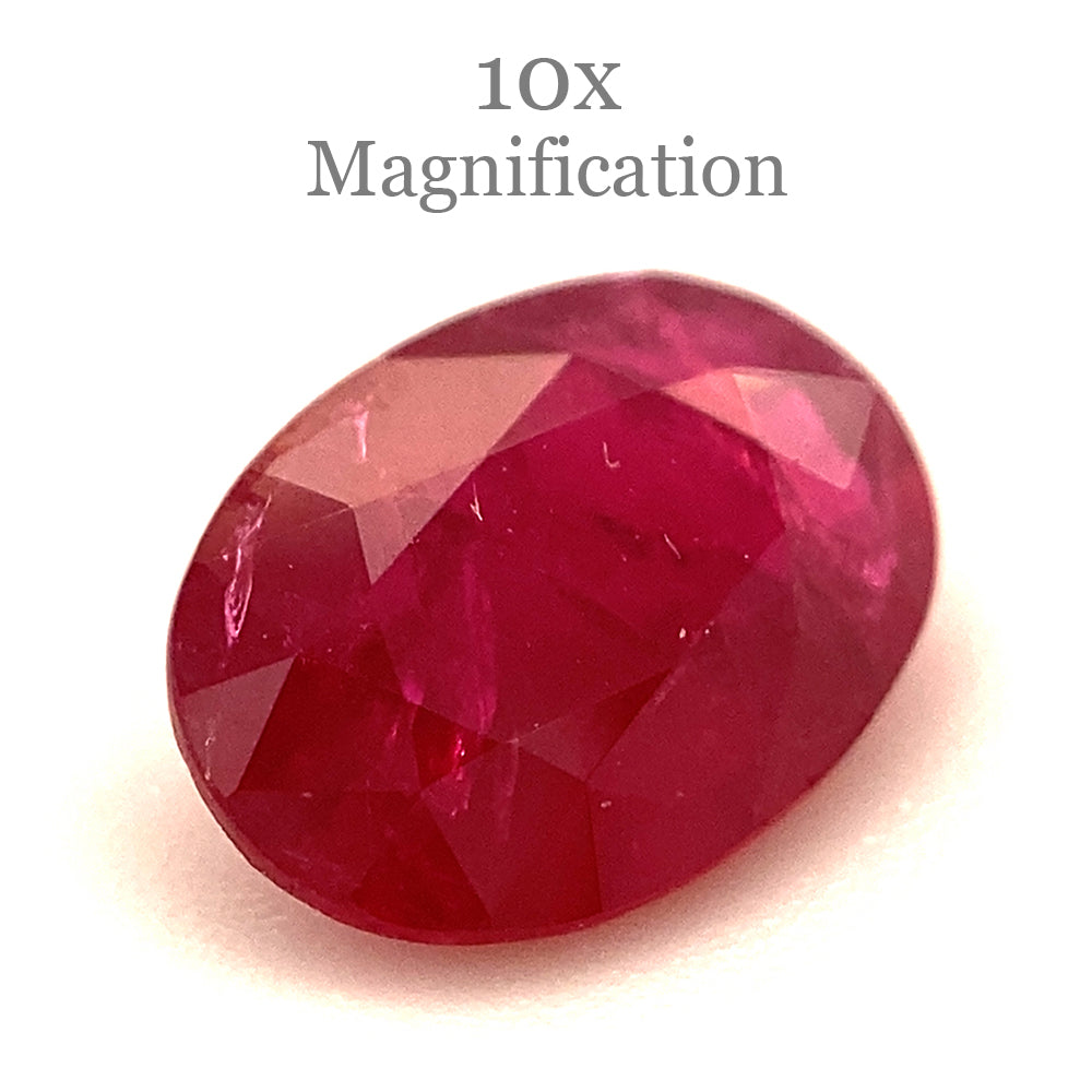 0.84ct Oval Red Ruby from Mozambique, premium single stone by SkyJems, classic step-cut corundum gem in vibrant crimson