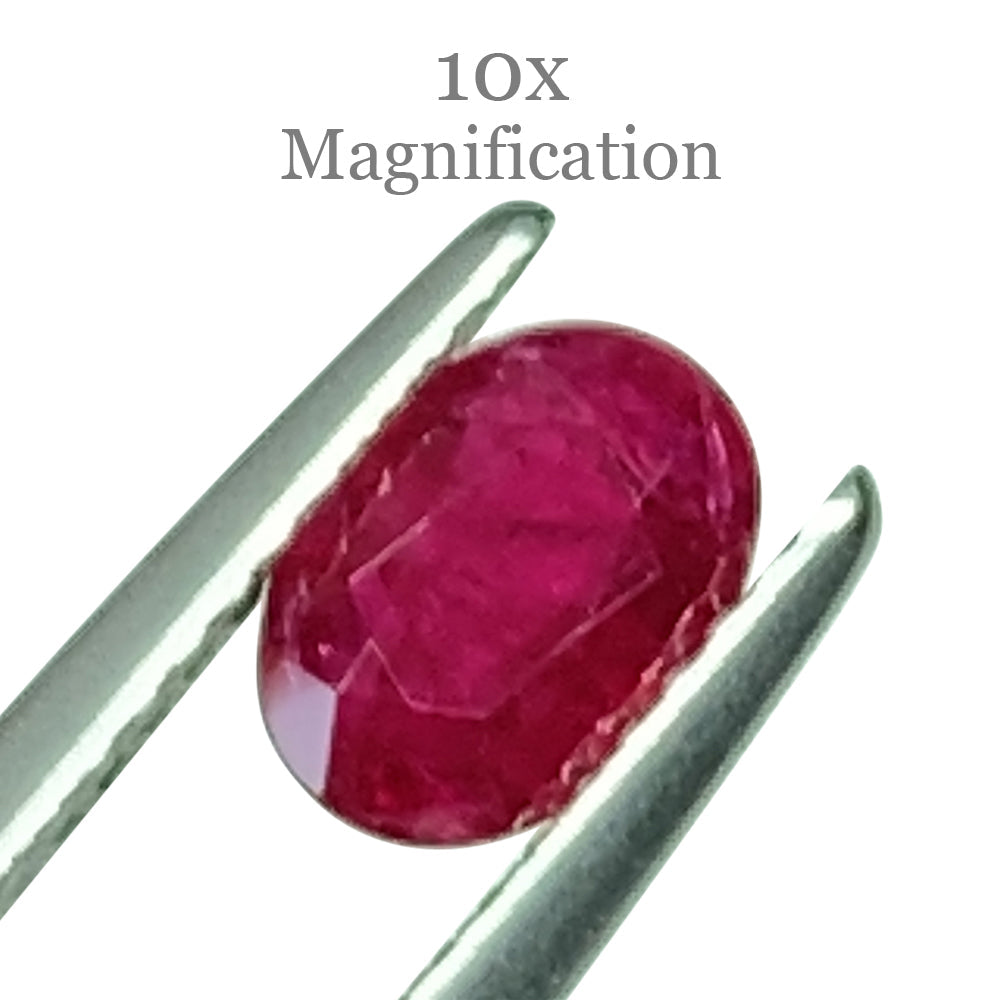 0.84ct Oval Red Ruby from Mozambique, premium single stone by SkyJems, classic step-cut corundum gem in vibrant crimson