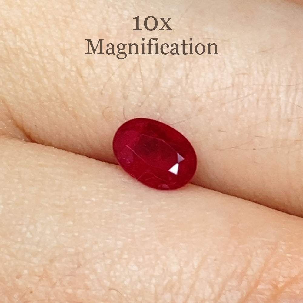0.84ct Oval Red Ruby from Mozambique, premium single stone by SkyJems, classic step-cut corundum gem in vibrant crimson
