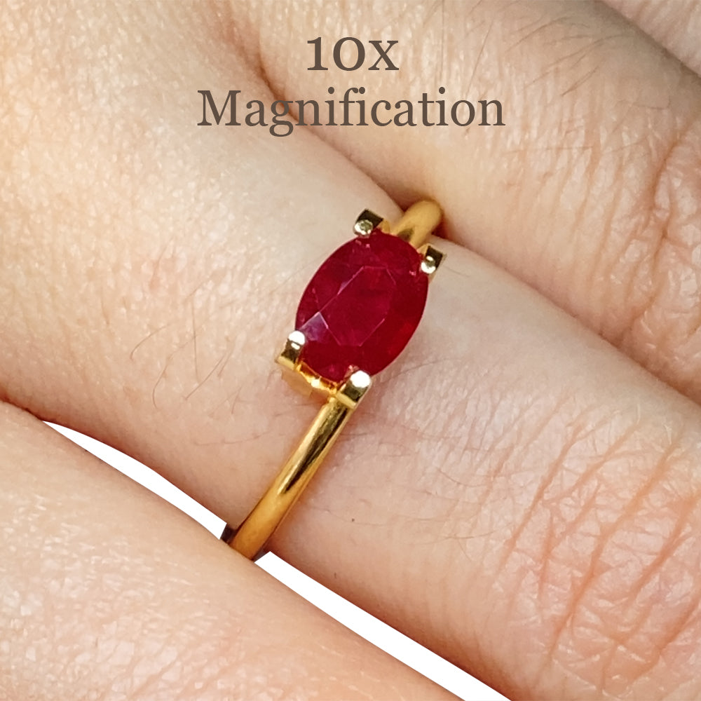 0.84ct Oval Red Ruby from Mozambique, premium single stone by SkyJems, classic step-cut corundum gem in vibrant crimson