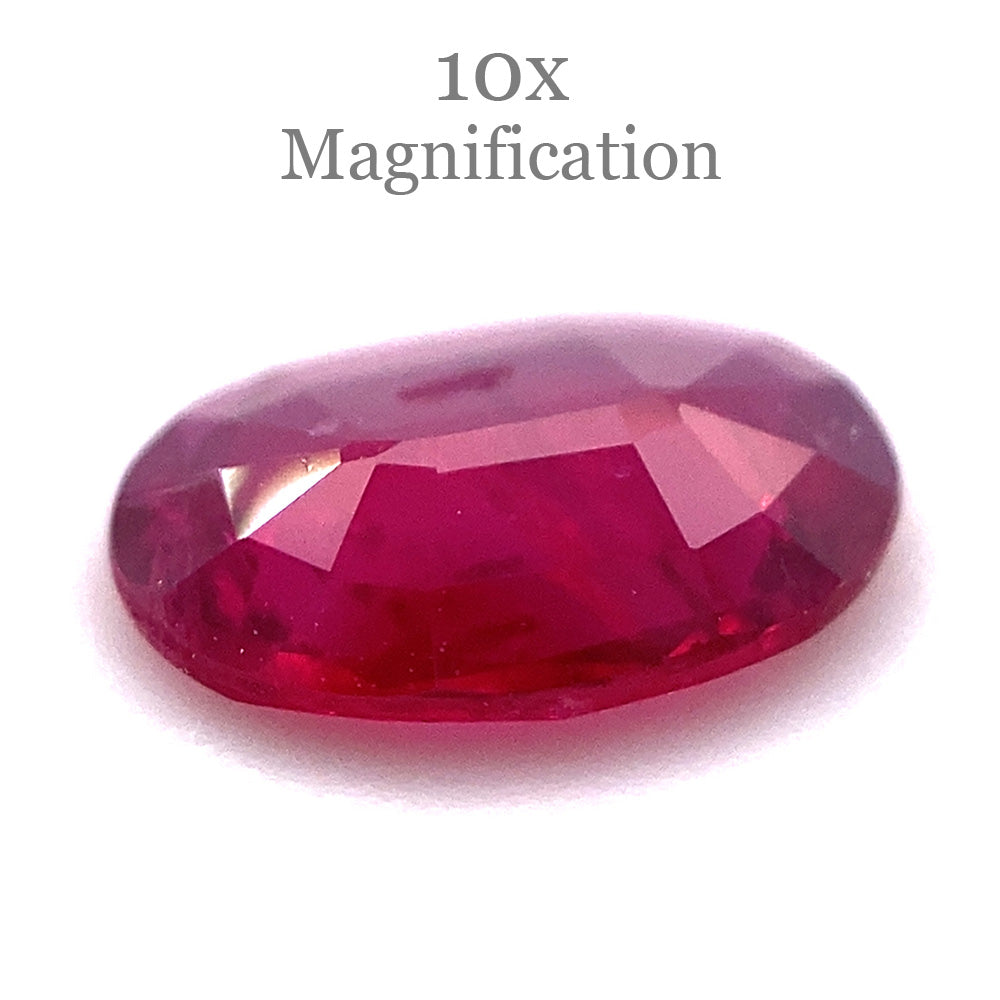 0.77ct Oval Red Ruby from Mozambique, premium single stone by SkyJems, classic step-cut corundum gem in vibrant crimson hue