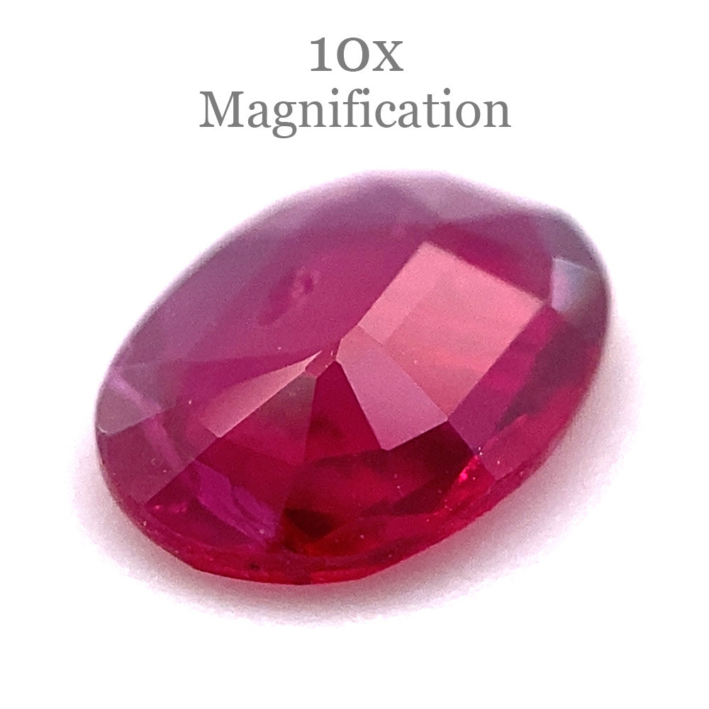 0.77ct Oval Red Ruby from Mozambique, medium-dark hue, precision-cut single stone by SkyJems Canadian gemstone experts