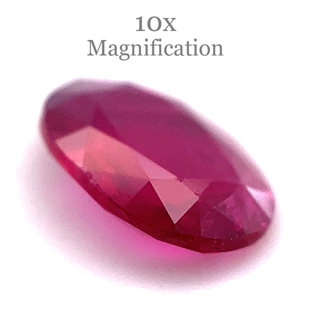 0.77ct Oval Red Ruby from Mozambique, premium single stone by SkyJems, classic step-cut corundum gem with vibrant color