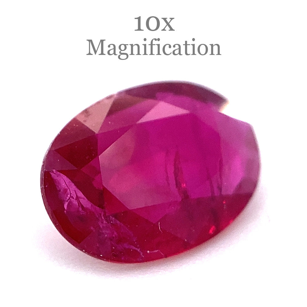 0.77ct Oval Red Ruby from Mozambique, premium single stone by SkyJems, classic step-cut corundum gem in vibrant crimson