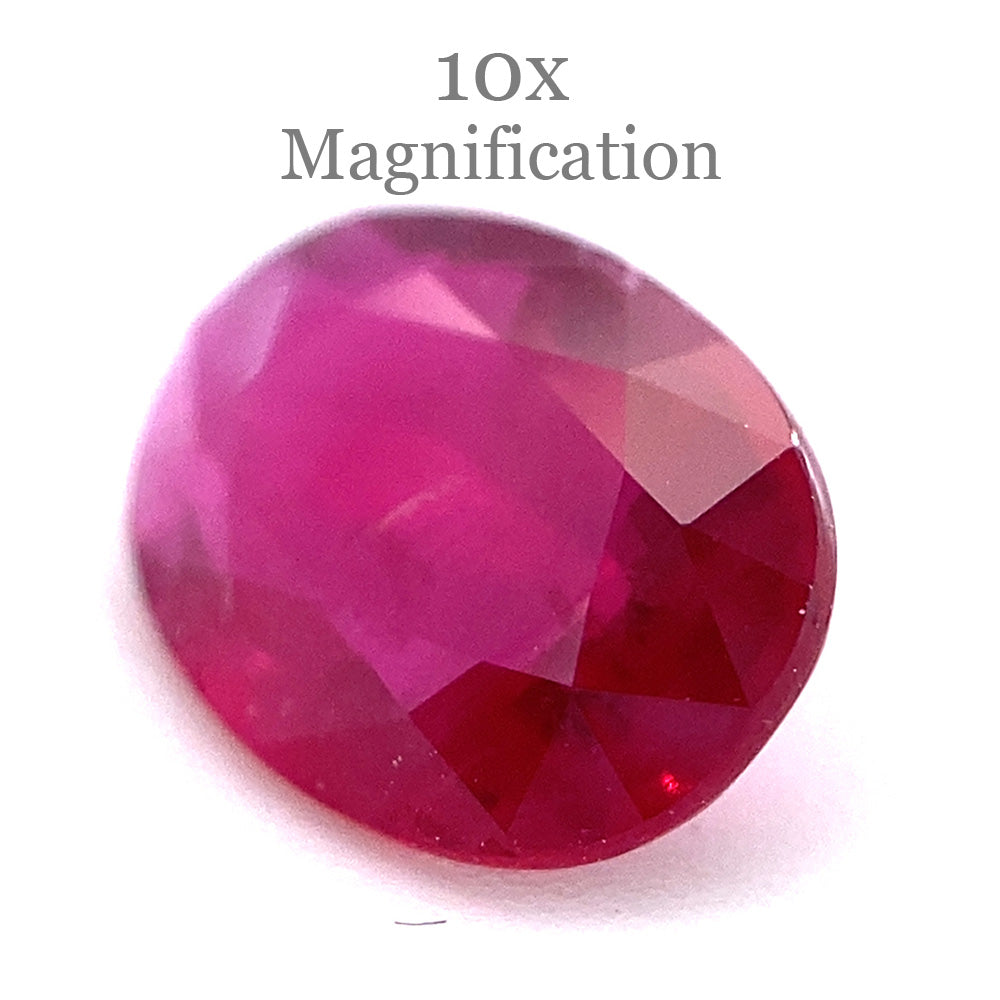 0.77ct Oval Red Ruby from Mozambique, medium-dark hue, precision-cut single stone by SkyJems Canadian gemstone experts