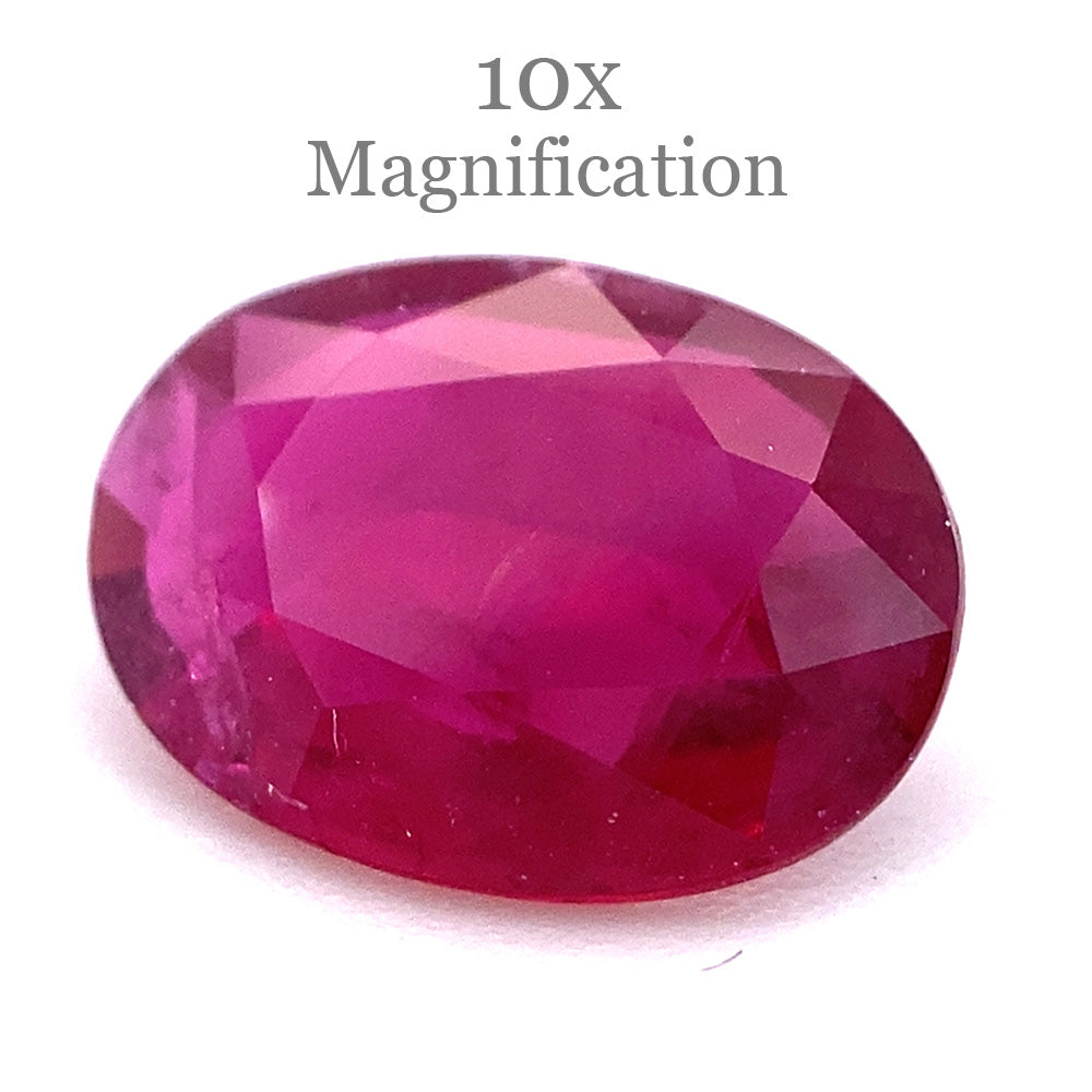0.77ct Oval Red Ruby from Mozambique, premium single stone by SkyJems, classic Step Cut corundum gem
