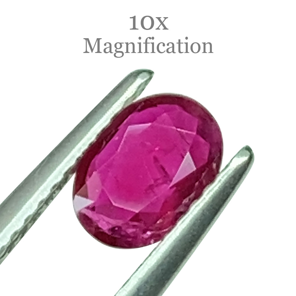 0.77ct Oval Red Ruby from Mozambique, medium-dark color, precision-cut single stone by SkyJems Canadian gemstone experts